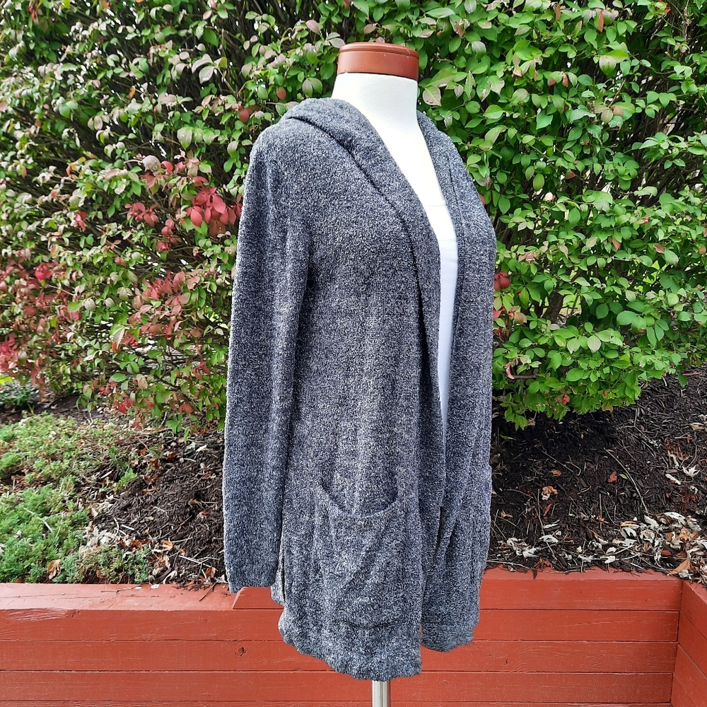 Barefoot Dreams Cozy Chic Lite Resort Cardi Long Pockets Sweater Gray Gift Small